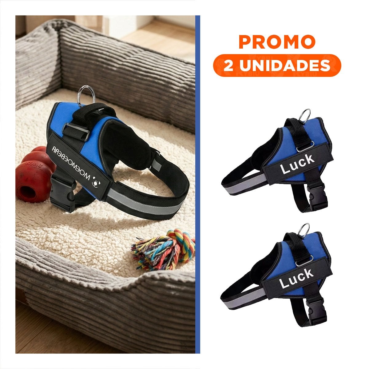 PACK2 ARNES REFORZADO SERVICE DOG TALLA XL AZUL USO CONSTANTE - 1