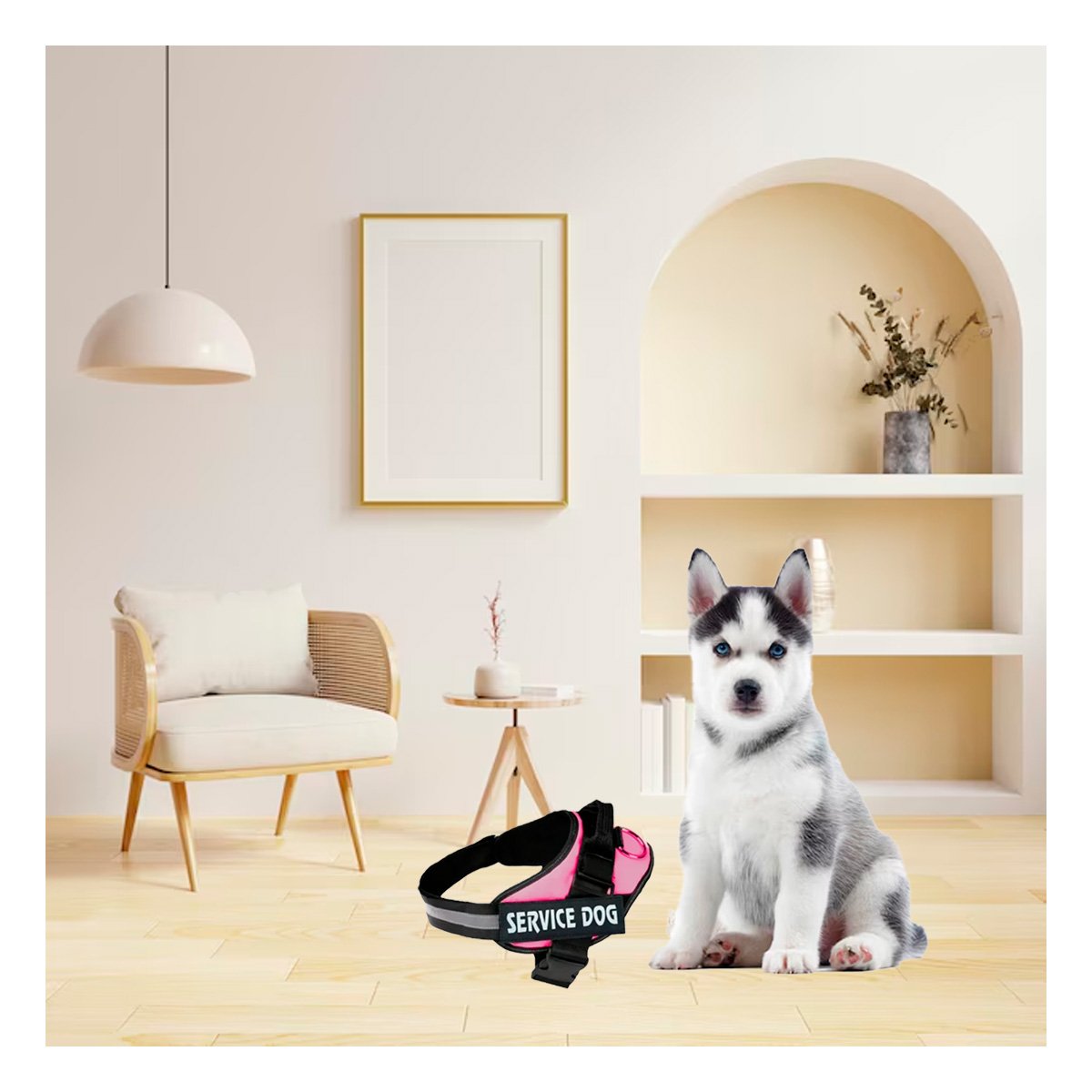PACK4 ARNES COMODO SERVICE DOG TALLA S ROSADO PASEOS LARGOS - 2