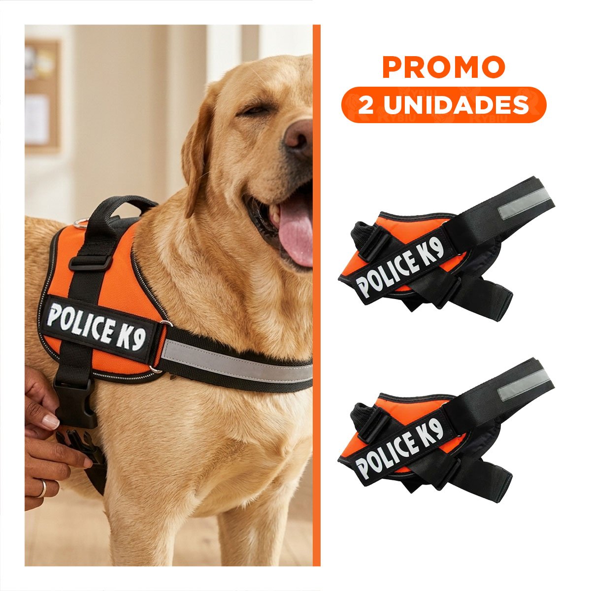 PACK2 ARNES REFORZADO SERVICE DOG TALLA XXL ANARANJADO USO CONSTANTE - 1