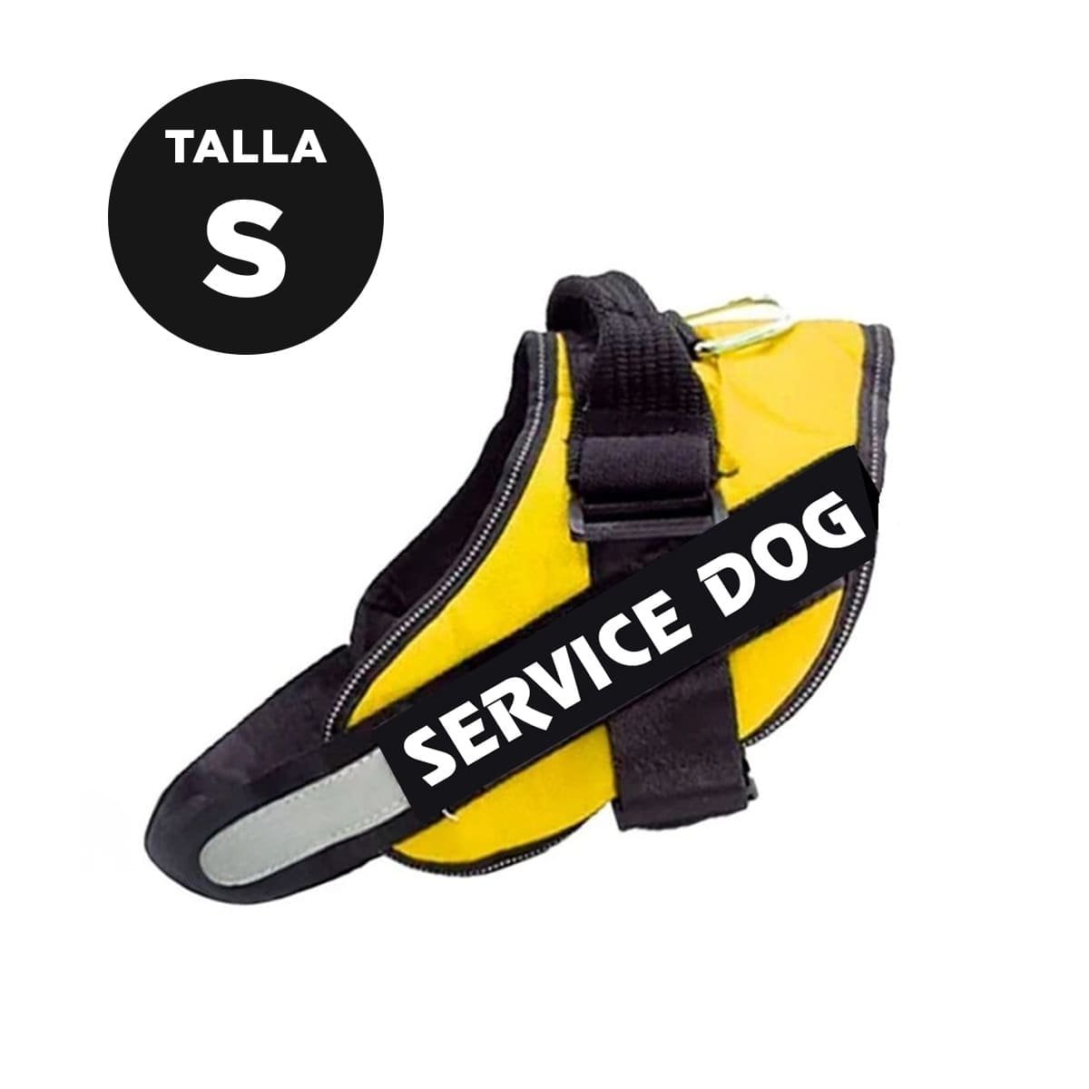 PACK4 CHALECO PECHERA SERVICE DOG TALLA S AMARILLO AJUSTE SEGURO - 4