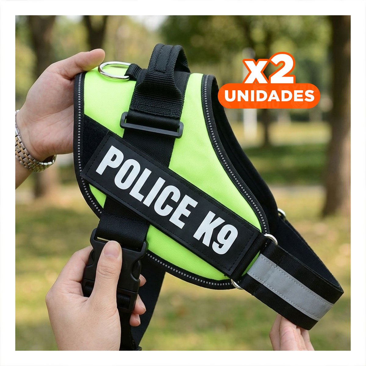 PACK2 PECHERA RESISTENTE SERVICE DOG TALLA XXL VERDE ENTRENAMIENTO Y+REGALO STICKER - 1