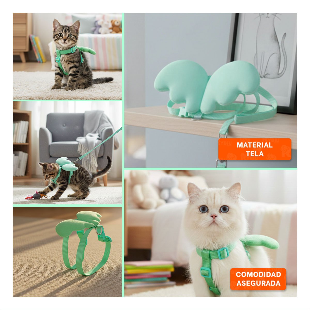 PROTECTOR REGULABLE PET CON ALITAS PEQUENAS TURQUESA PARA MASCOTAS PEQUENAS Y+POST IT - 1
