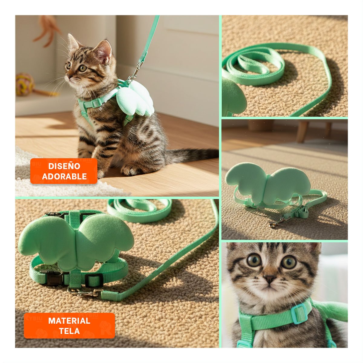 PROTECTOR REGULABLE PET CON ALITAS PEQUENAS TURQUESA PARA MASCOTAS PEQUENAS Y+POST IT - 5
