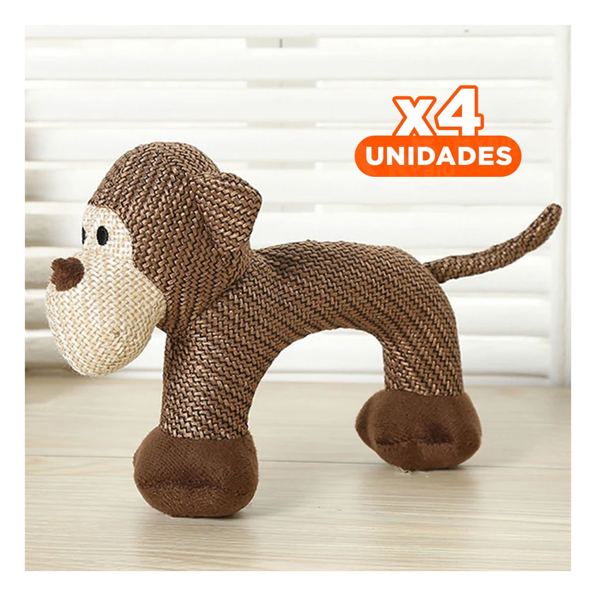 PACK4 FIGURA INTERACTIVA CON SONIDO DE MONO MARRON SUAVE - 1