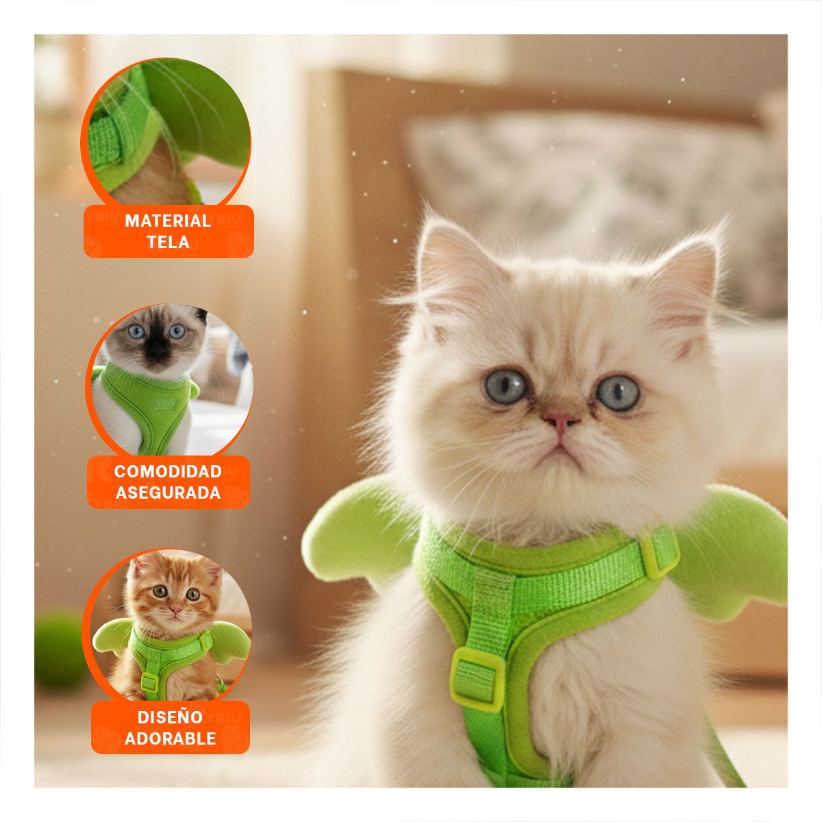 ARNES REGULABLE PET CON ALITAS PEQUENAS VERDE PARA PERROS PEQUENOS - 2