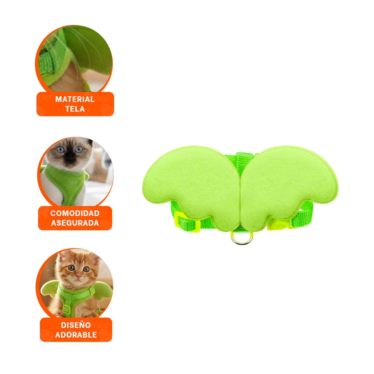 ARNES REGULABLE PET CON ALITAS PEQUENAS VERDE PARA PERROS PEQUENOS - 3
