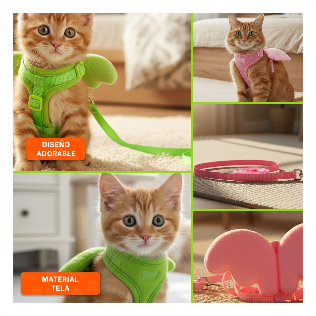 ARNES REGULABLE PET CON ALITAS PEQUENAS VERDE PARA PERROS PEQUENOS - 5