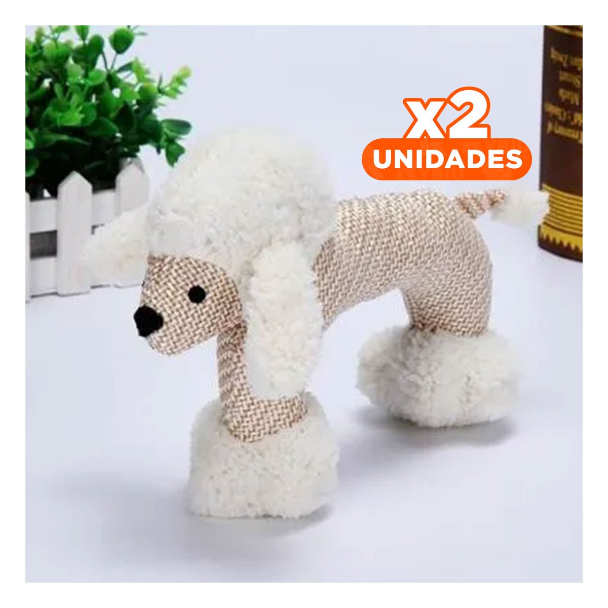 PACK2 FORMATO DE PELUCHE CON SONIDO DE PERRO BLANCO PARA ESPACIOS Y+PAPEL REGALO - 1