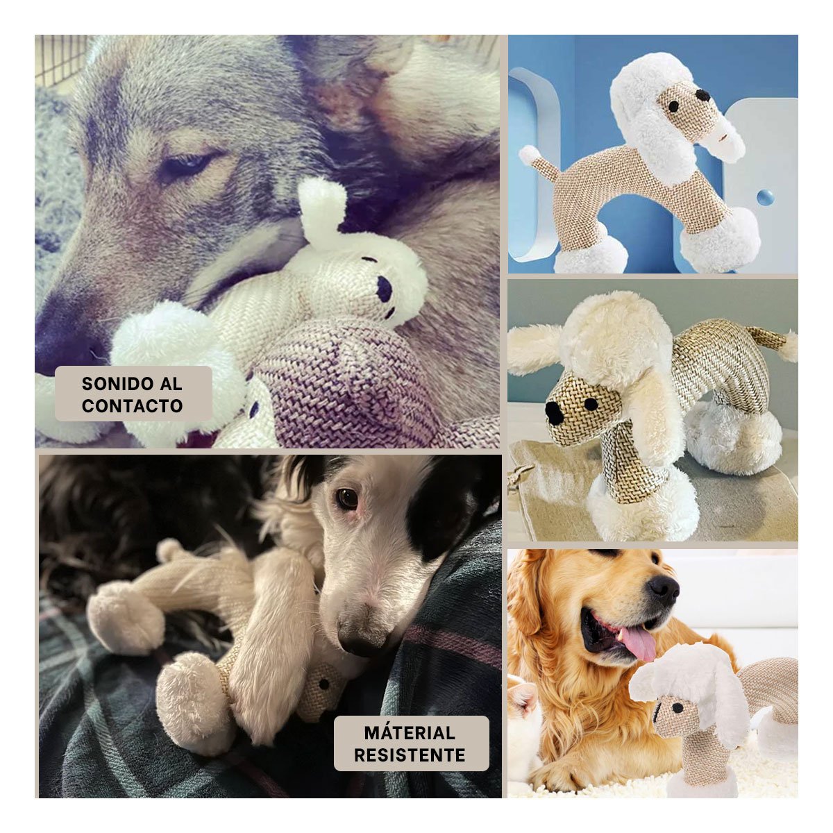 PACK2 FORMATO DE PELUCHE CON SONIDO DE PERRO BLANCO PARA ESPACIOS Y+PAPEL REGALO - 3