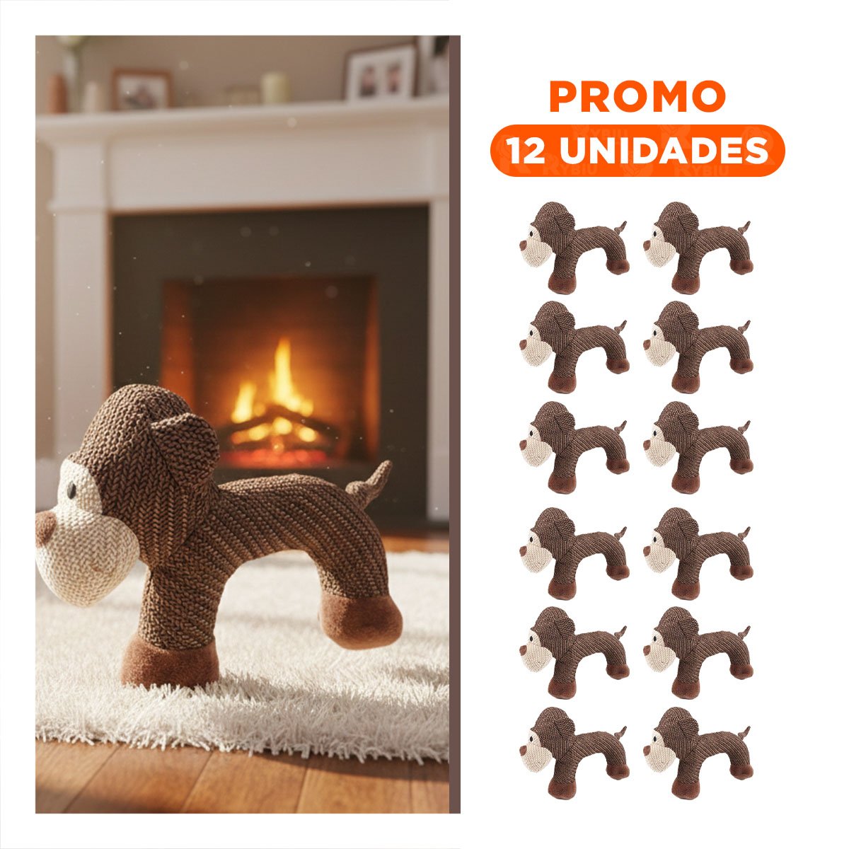 PACK12 MONO MUSICAL DE PELUCHE MARRON PARA ESPACIO DE JUEGO Y+REGALO STICKER - 1