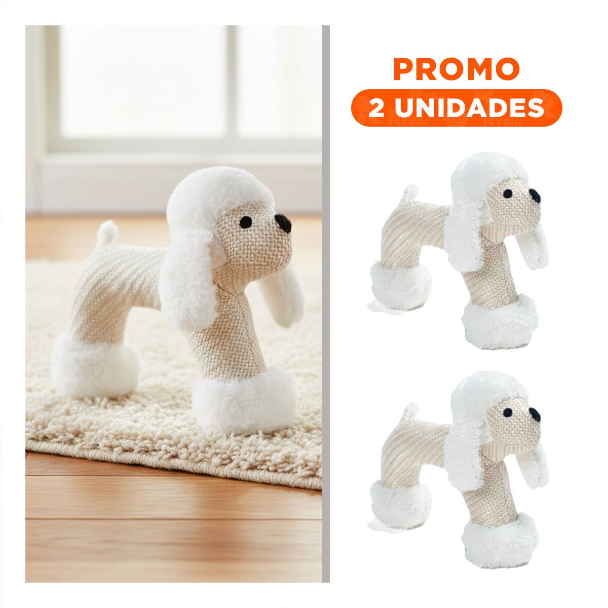 PACK2 VERSION DE PELUCHE CON SONIDO DE PERRO BLANCO PARA DECORACION - 1