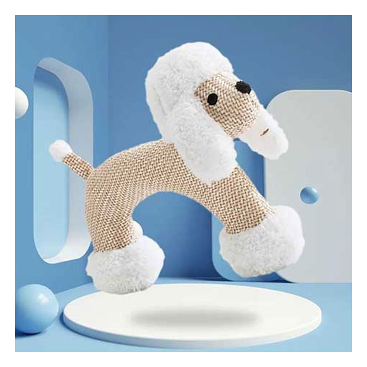 PACK2 VERSION DE PELUCHE CON SONIDO DE PERRO BLANCO PARA DECORACION - 3
