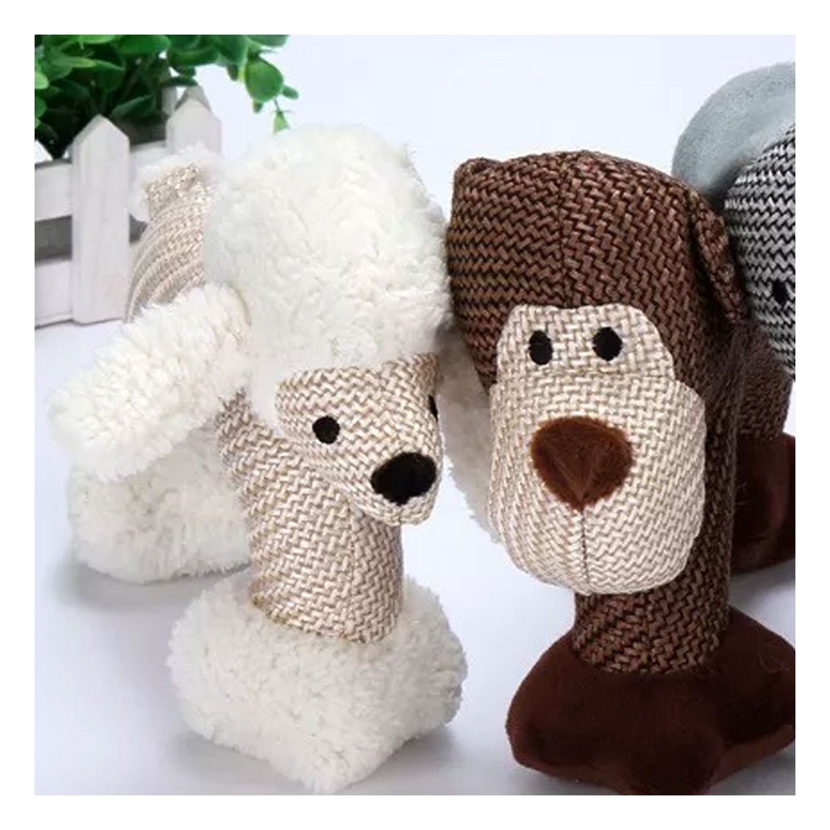 PACK2 VERSION DE PELUCHE CON SONIDO DE PERRO BLANCO PARA DECORACION - 5