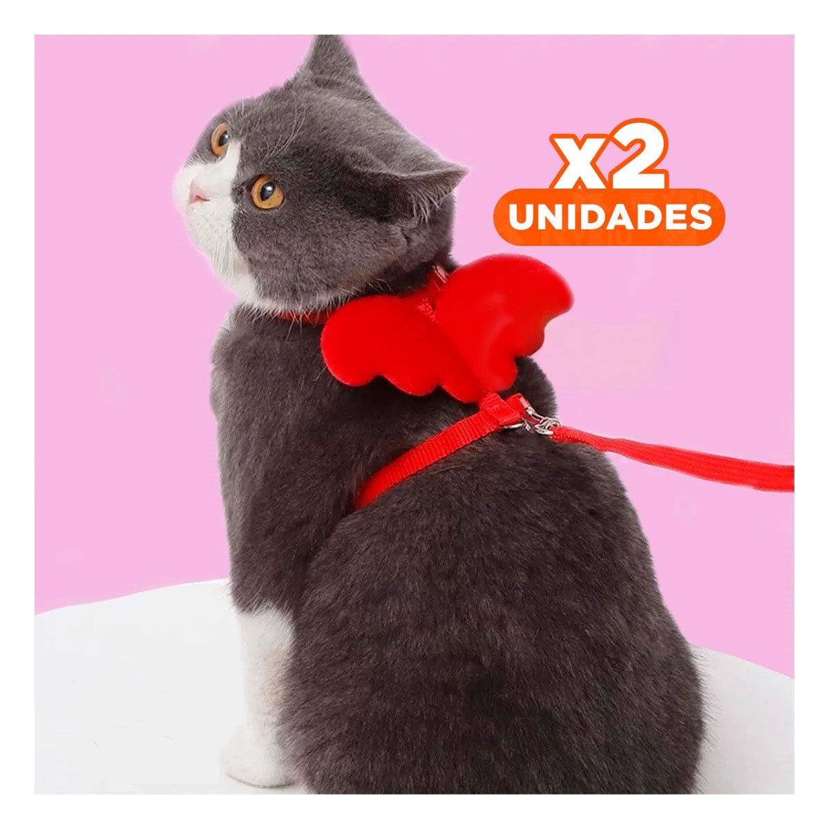 PACK2 PROTECTOR CON ALITAS PEQUENAS ROJO PET AJUSTABLE Y COMODO Y+REGALO STICKER - 1