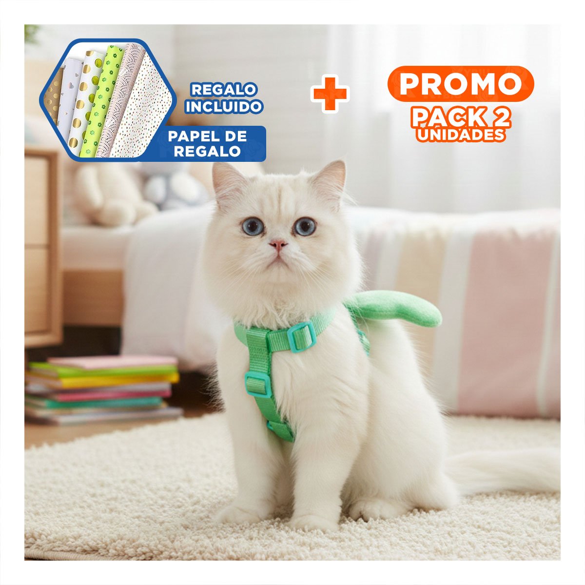 PACK2 SOPORTE CON ALITAS PEQUENAS TURQUESA PET LIGERO Y RESISTENTE Y+PAPEL REGALO - 1