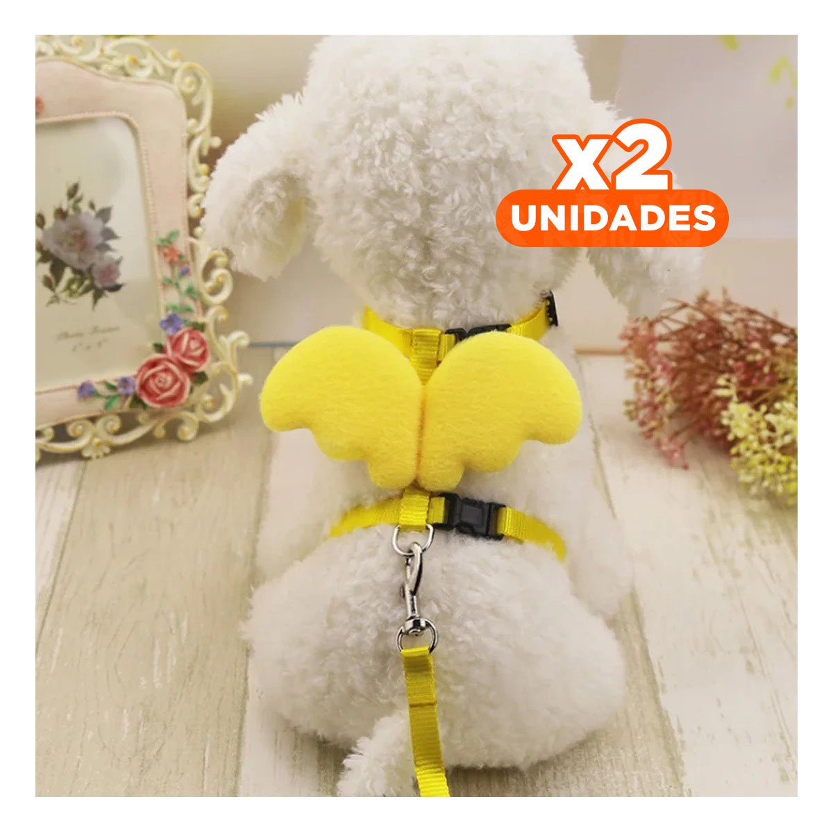 PACK2 PROTECTOR CON ALITAS PEQUENAS AMARILLO PET AJUSTABLE Y COMODO Y+REGALO STICKER - 1