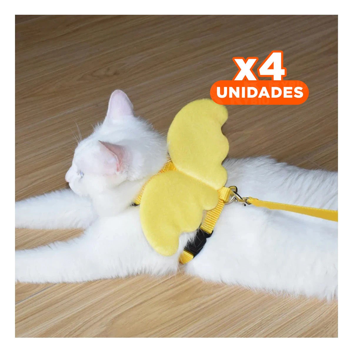 PACK4 ARNES REGULABLE AMARILLO PET CON ALITAS DECORATIVAS PEQUENAS - 1