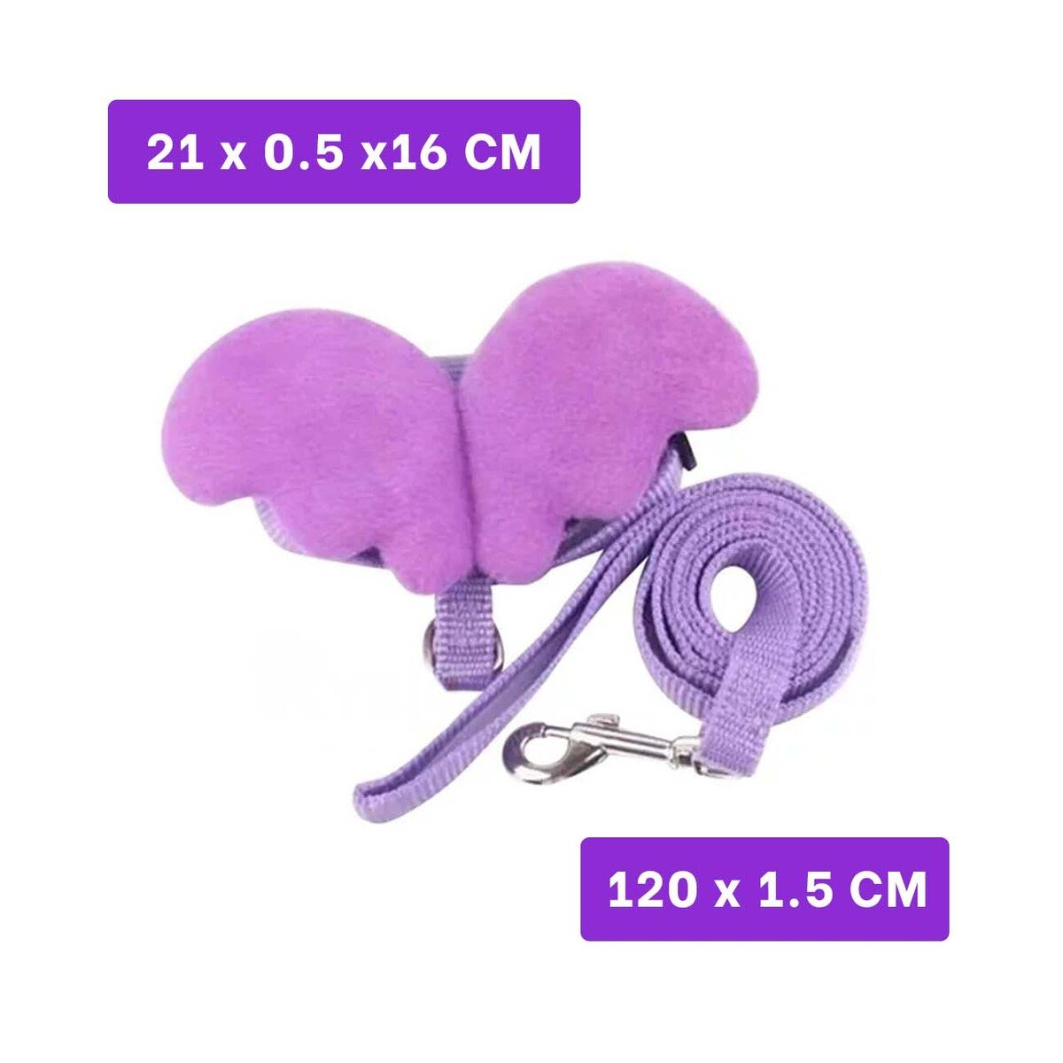 PACK4 CHALECO REGULABLE PET CON ALITAS PEQUENAS Y AJUSTE COMODO LILA Y+REGALO STICKER - 4
