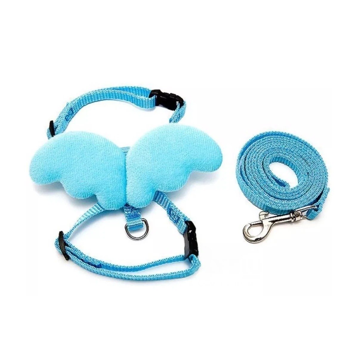 ARNES PET REGULABLE CON ALITAS PEQUENAS COMODO COLOR CELESTE Y+PAPEL REGALO - 1
