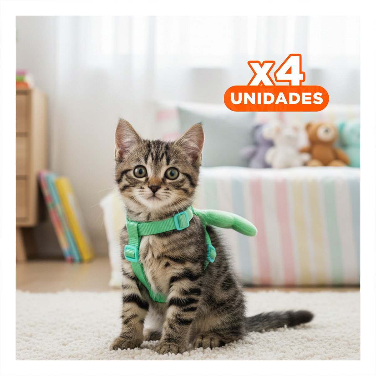 PACK4 ARNES REGULABLE TURQUESA PET CON ALITAS DECORATIVAS PEQUENAS - 1