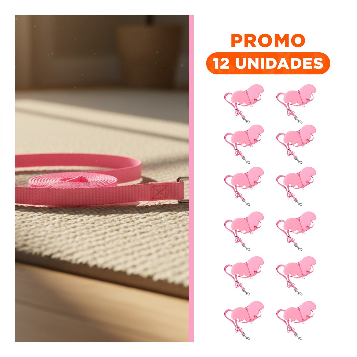 PACK12 SOPORTE PET ROSADO CON ALITAS PEQUENAS COMODO PARA PASEO Y+REGALO STICKER - 1