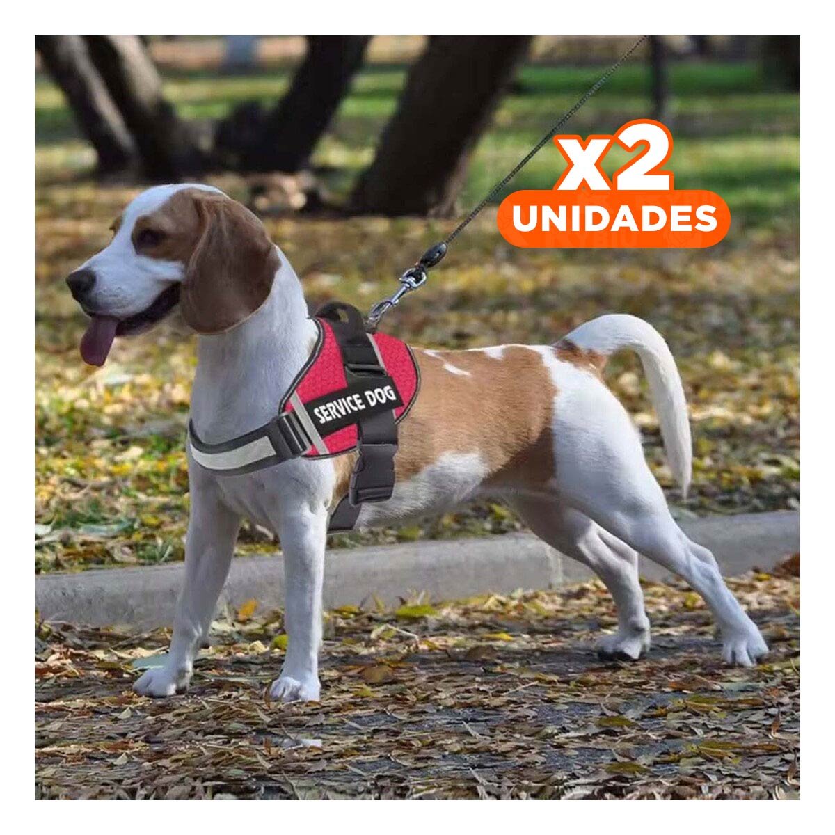 PACK2 HARNESS CHALECO DE PASEO CON ASA SERVICE DOG TALLA S ROJO Y+REGALO STICKER - 1