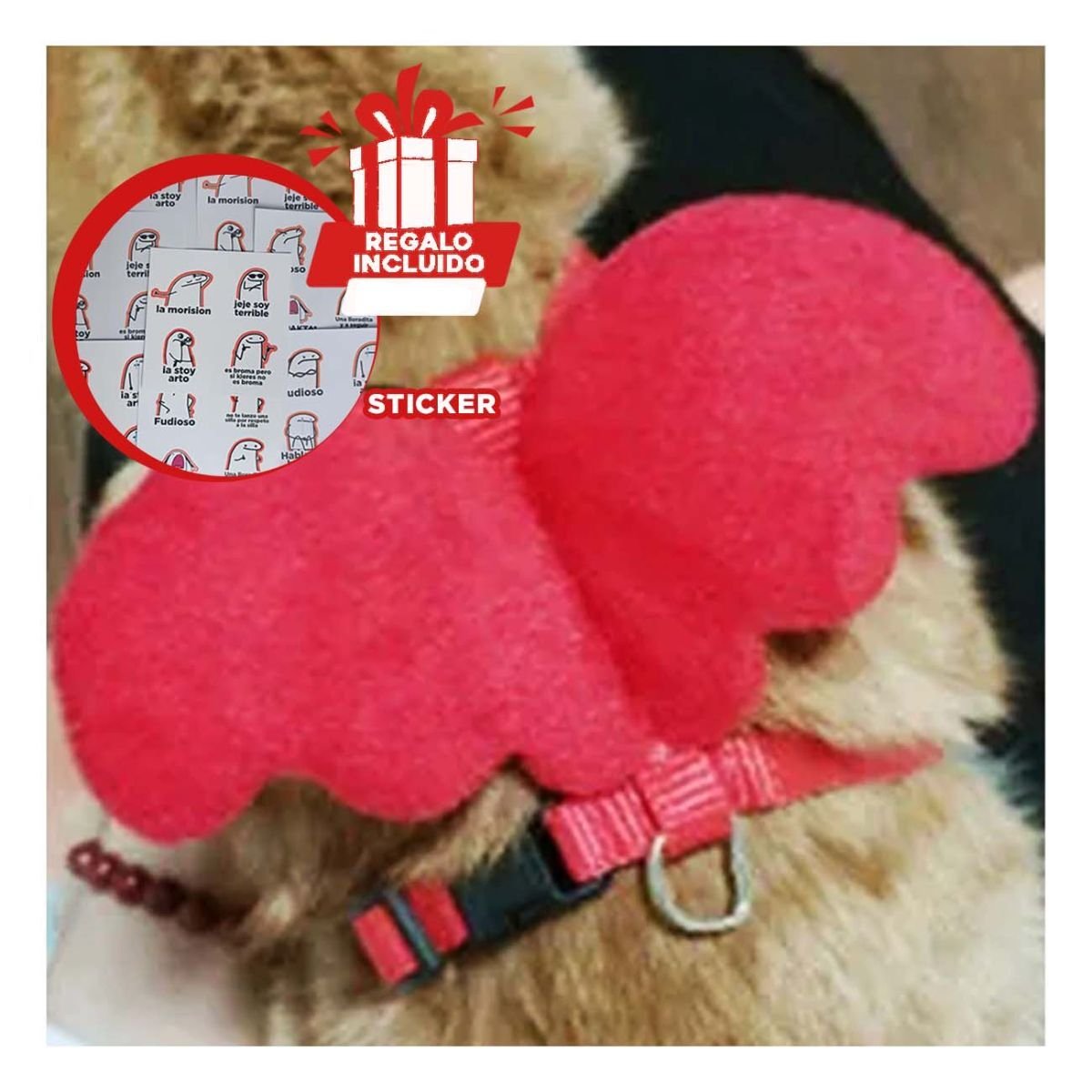 PROTECTOR ROJO PET CON ALITAS PEQUENAS LIGERO Y COMODO Y+REGALO STICKER - 1