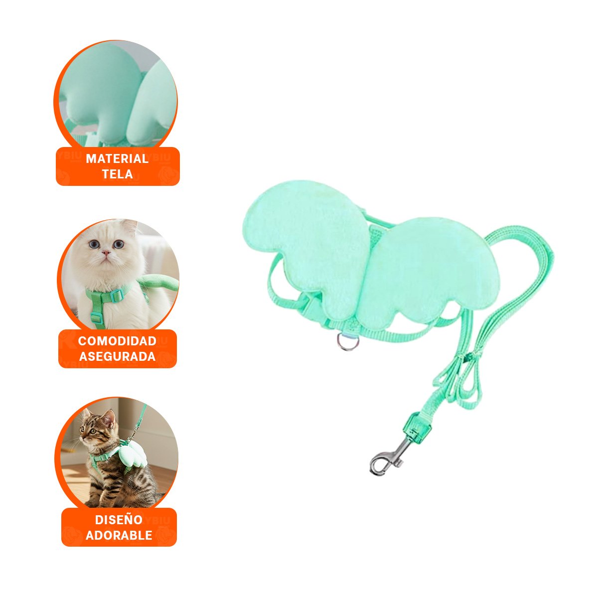 ARNES REGULABLE PET CON ALITAS PEQUENAS TURQUESA PARA PERROS PEQUENOS - 3