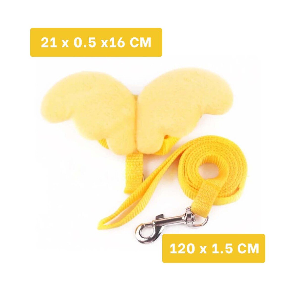 PACK4 PECHERA REGULABLE AMARILLO PET CON ALITAS PEQUENAS AJUSTABLE Y+REGALO STICKER - 4