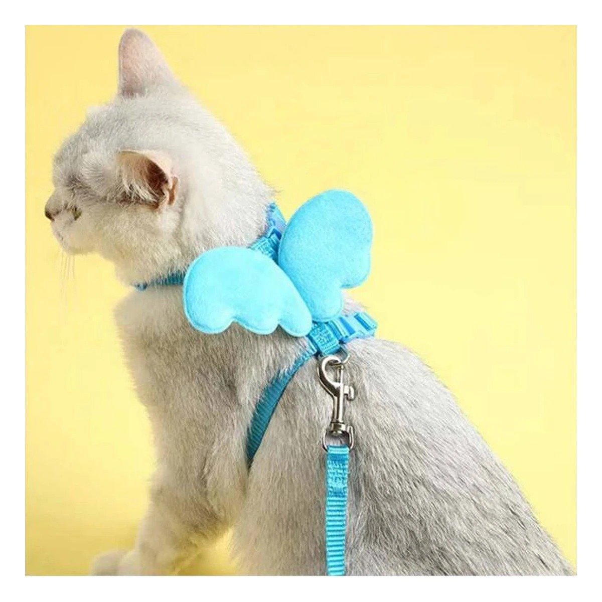 PACK4 CHALECO REGULABLE PET CON ALITAS PEQUENAS Y AJUSTE COMODO CELESTE Y+REGALO STICKER - 5