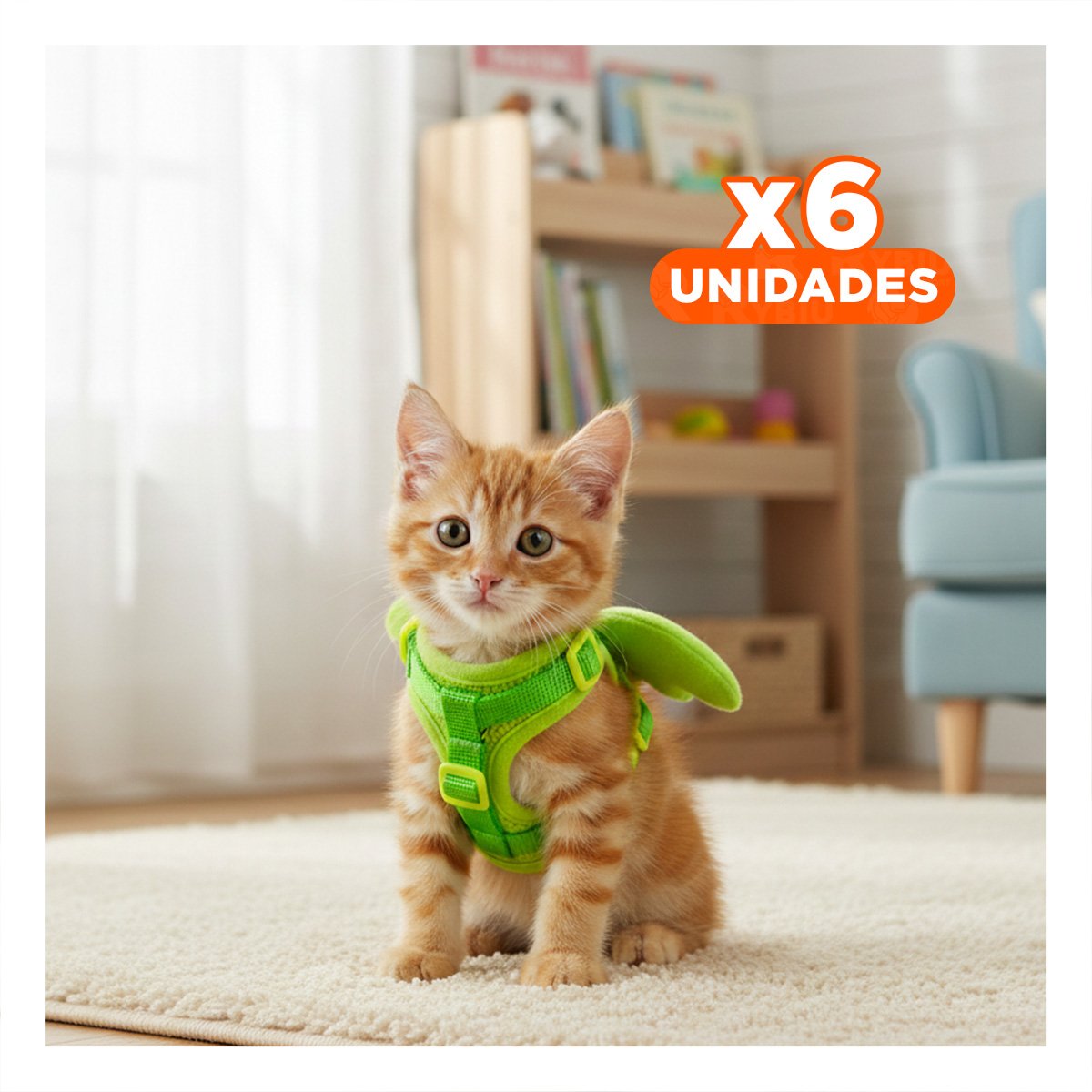 PACK6 ARNES PET VERDE CON ALITAS PEQUENAS PARA PASEOS DIARIOS Y+REGALO STICKER - 1