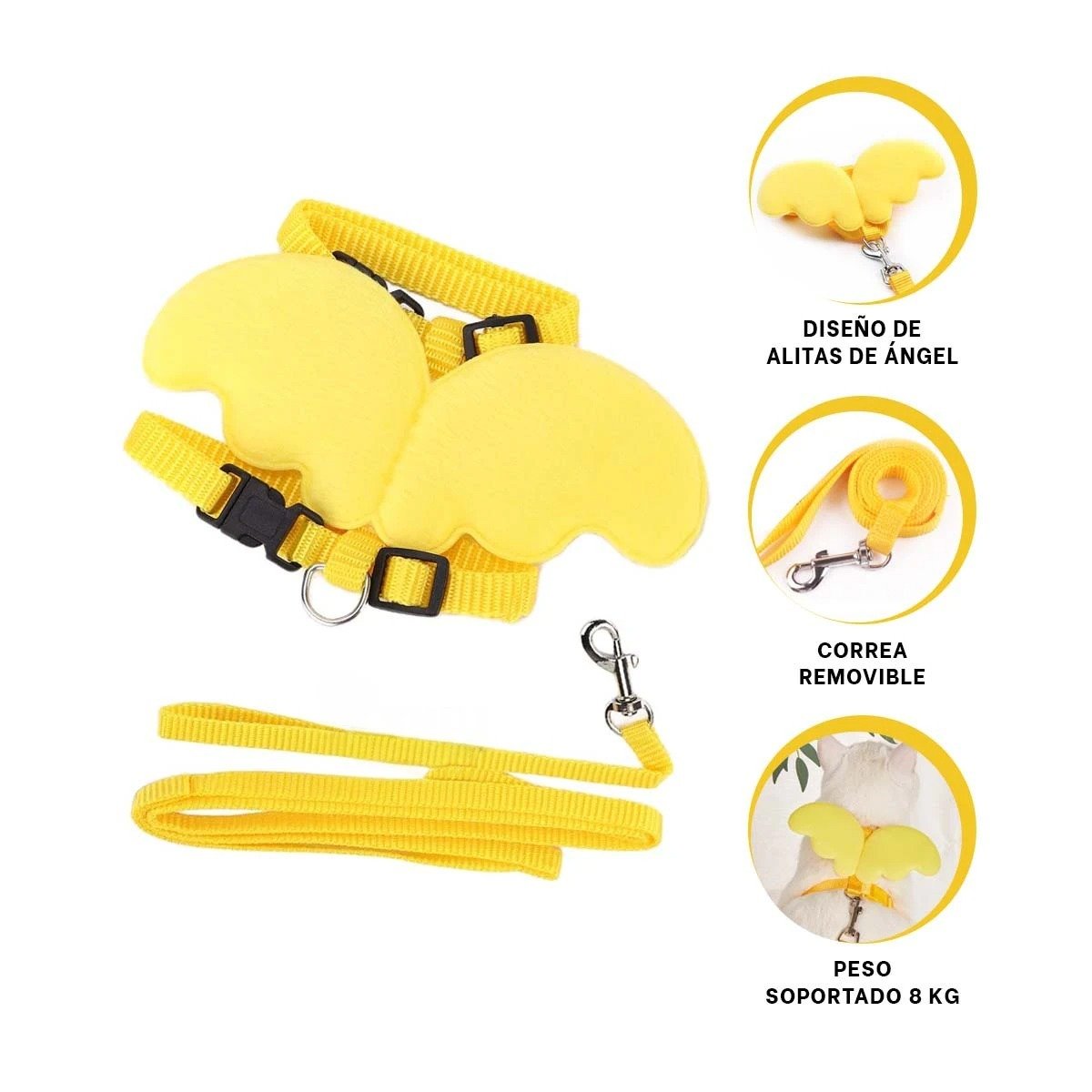 PECHERA AMARILLO PET CON ALITAS PEQUENAS COMODA Y RESISTENTE - 3