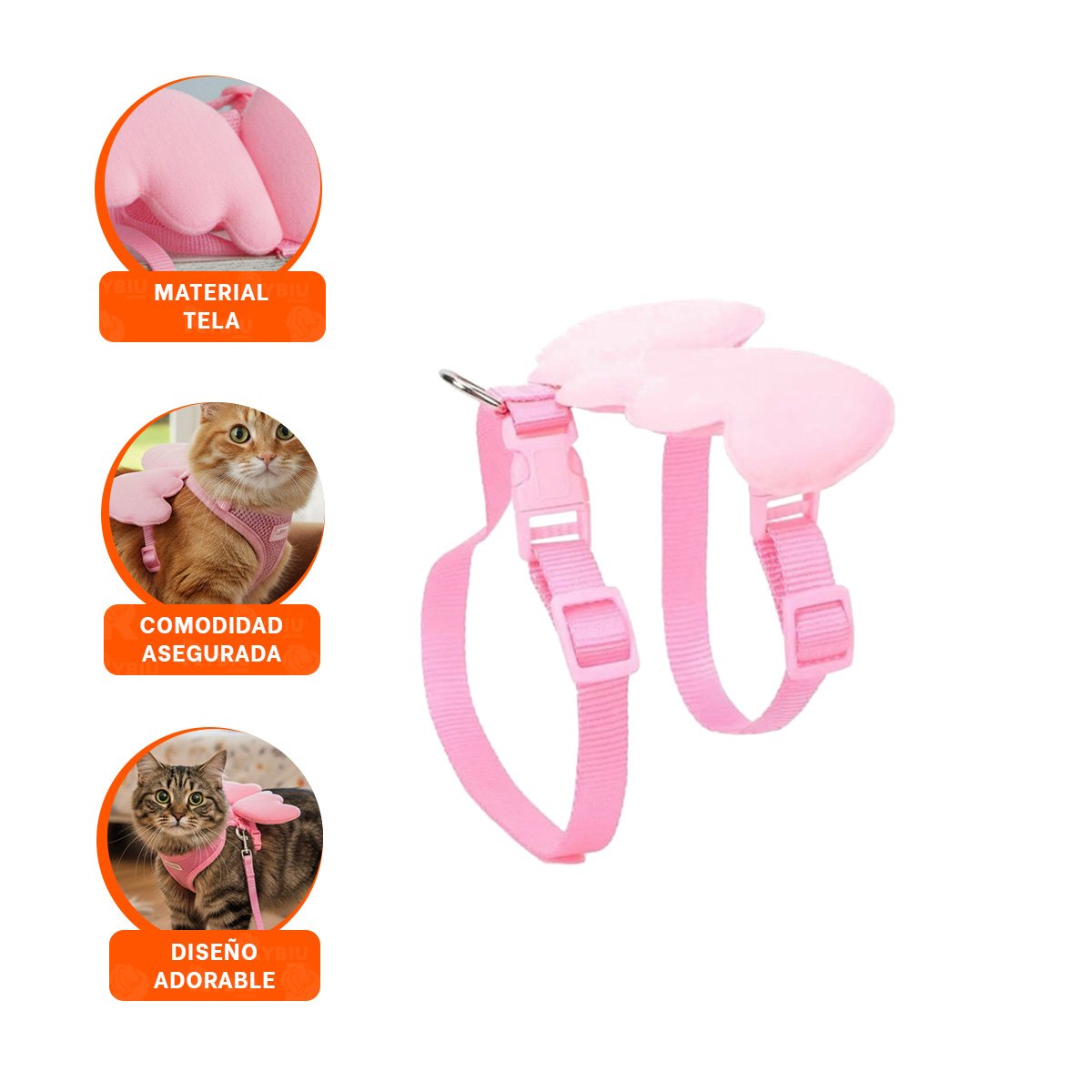 ARNES REGULABLE PET CON ALITAS PEQUENAS ROSADO PARA PERROS PEQUENOS - 3