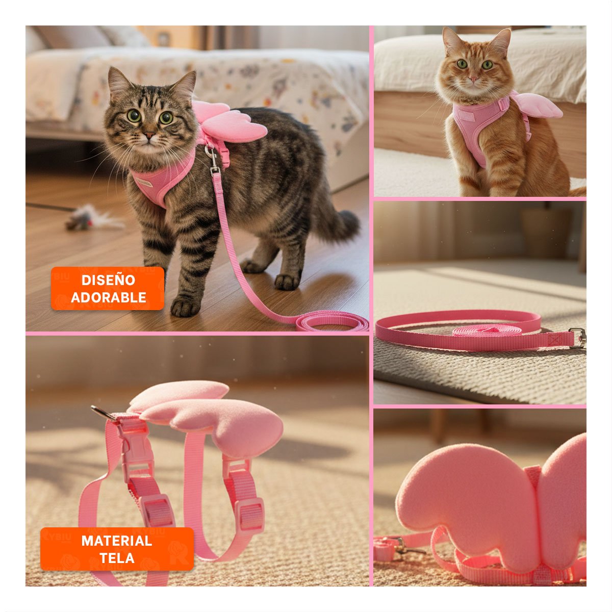 ARNES REGULABLE PET CON ALITAS PEQUENAS ROSADO PARA PERROS PEQUENOS - 5
