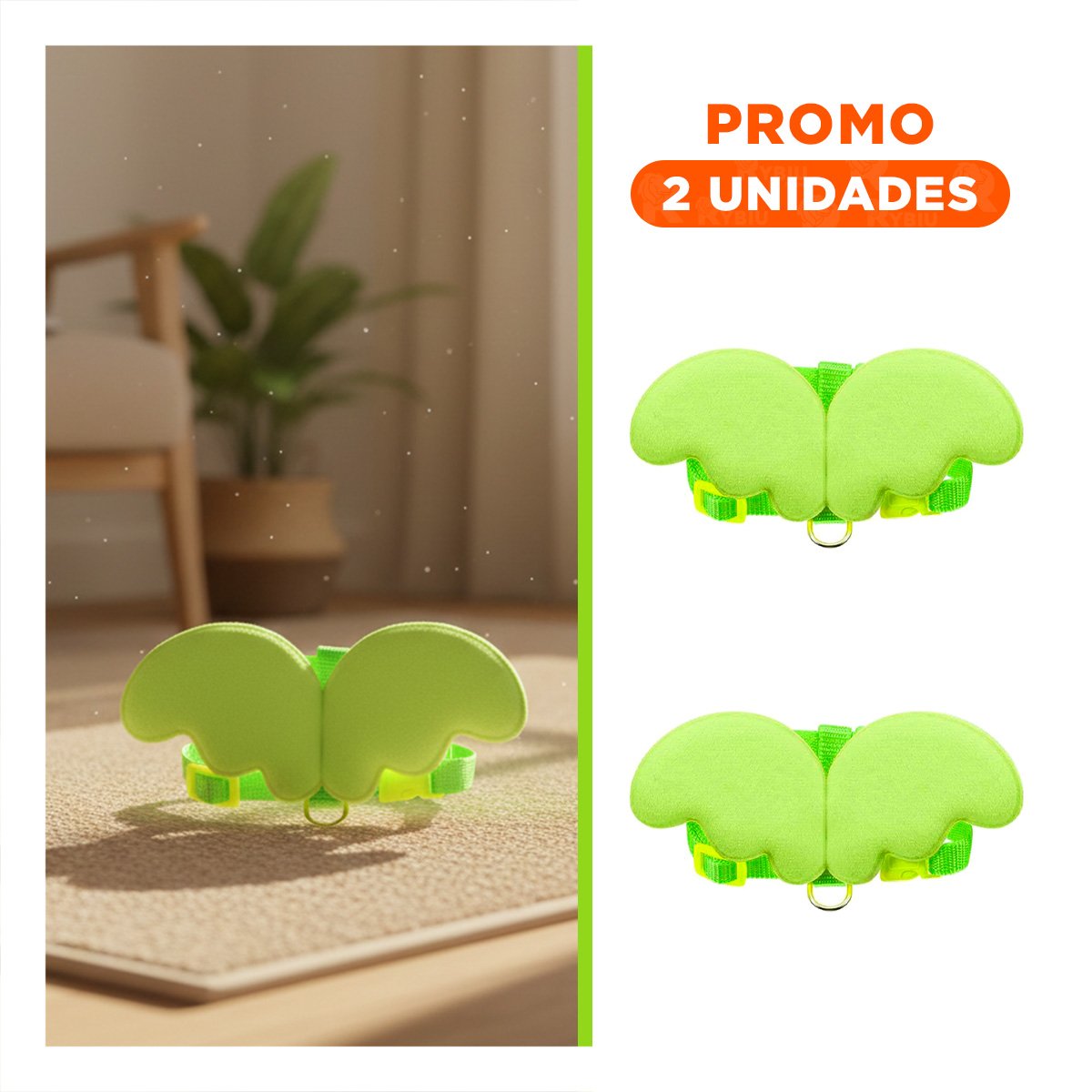 PACK2 PECHERA CON ALITAS PEQUENAS VERDE PET COMODA Y AJUSTABLE - 1