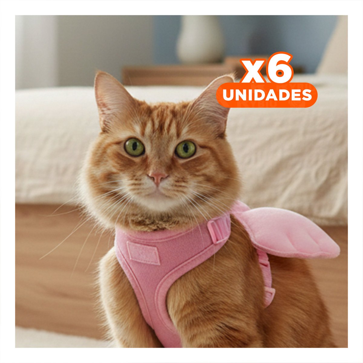 PACK6 ARNES PET ROSADO CON ALITAS PEQUENAS PARA PASEOS DIARIOS Y+REGALO STICKER - 1