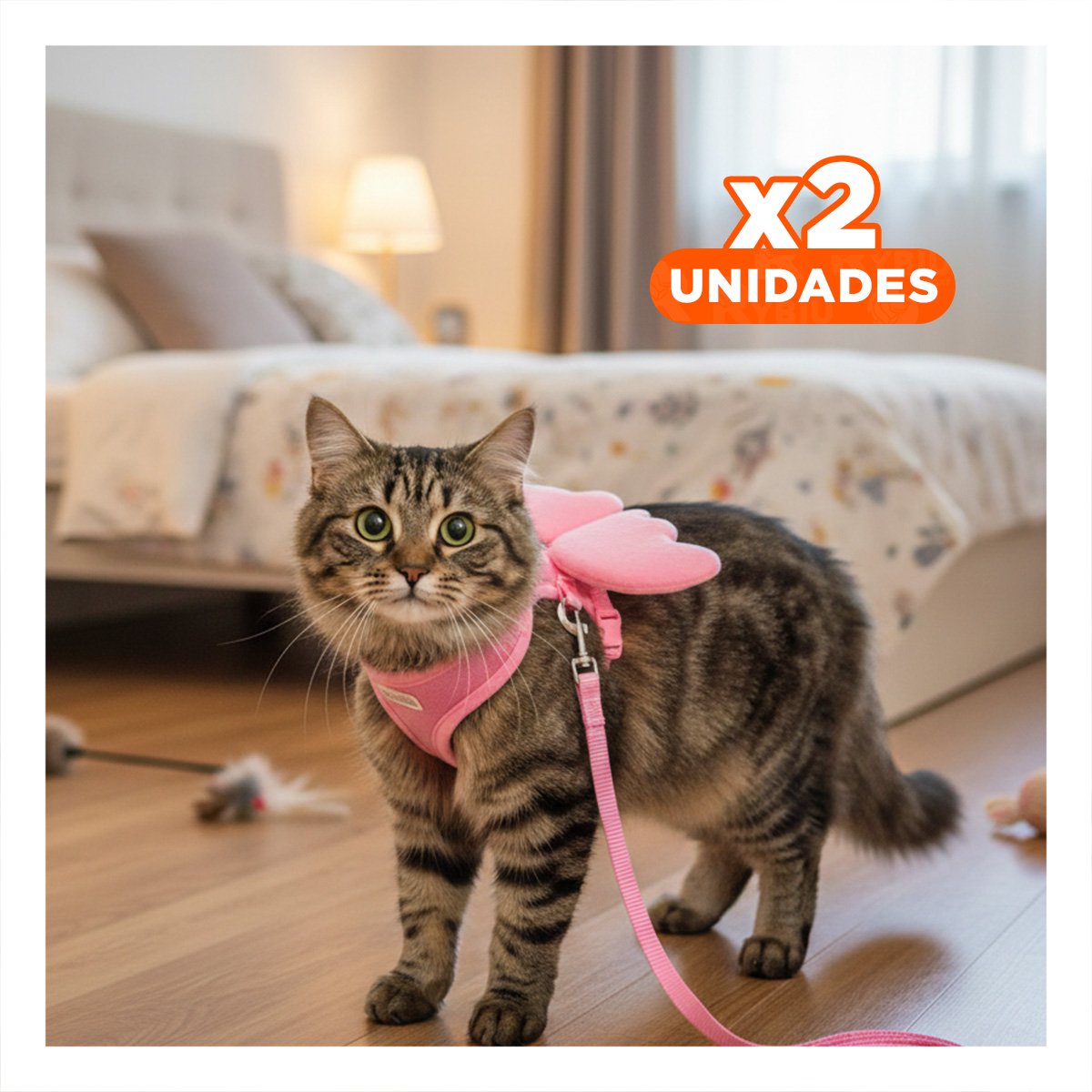 PACK2 PROTECTOR CON ALITAS PEQUENAS ROSADO PET AJUSTABLE Y COMODO Y+REGALO STICKER - 1