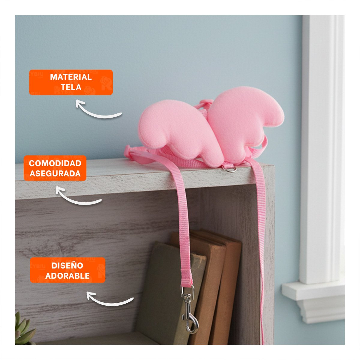PACK6 PROTECTOR AJUSTABLE ROSADO PET CON ALITAS PEQUENAS COMODO Y+PAPEL REGALO - 2