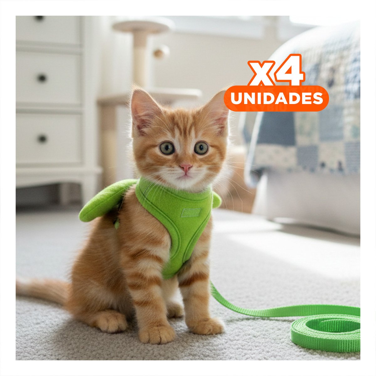 PACK4 ARNES REGULABLE VERDE PET CON ALITAS DECORATIVAS PEQUENAS - 1
