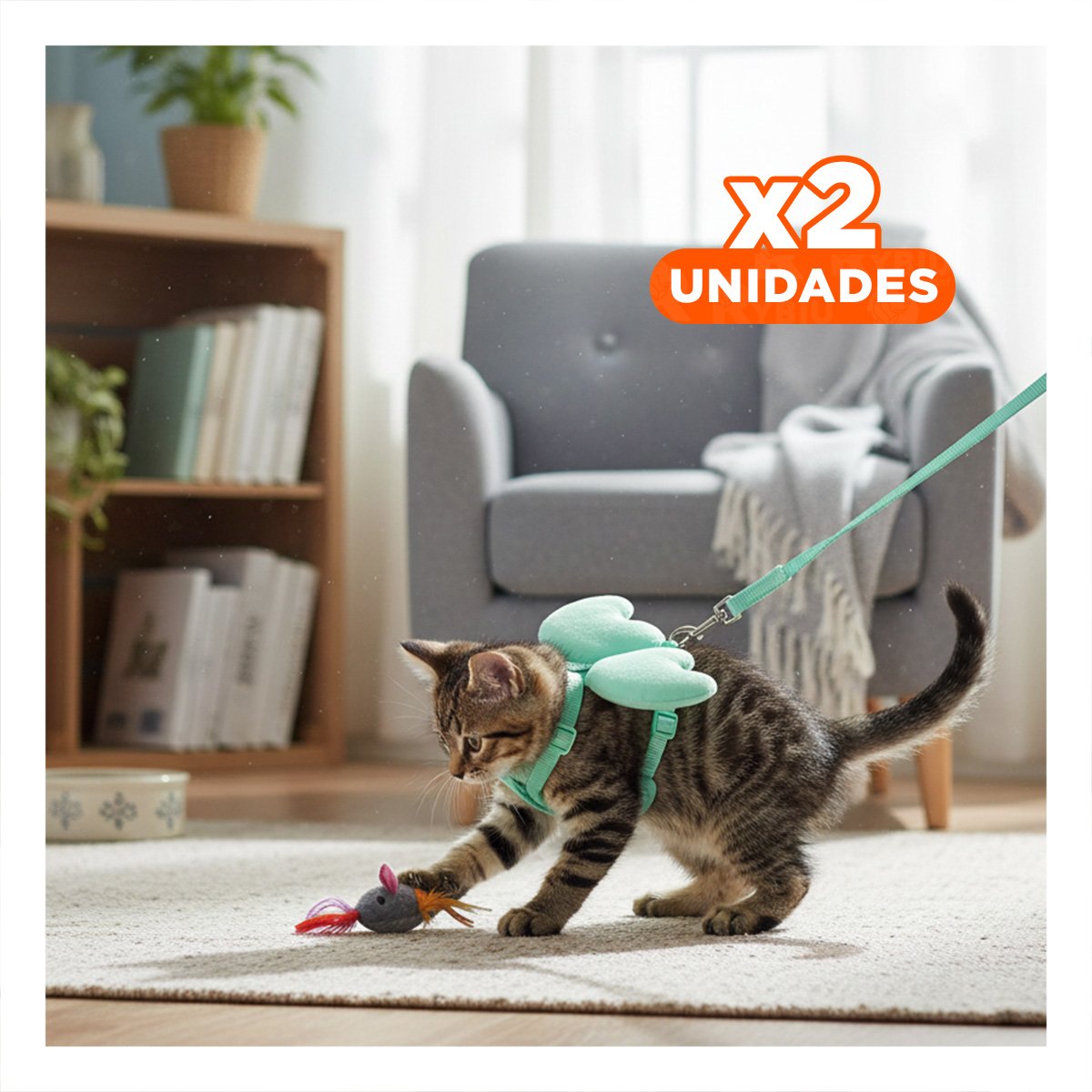 PACK2 PROTECTOR CON ALITAS PEQUENAS TURQUESA PET AJUSTABLE Y COMODO Y+REGALO STICKER - 1