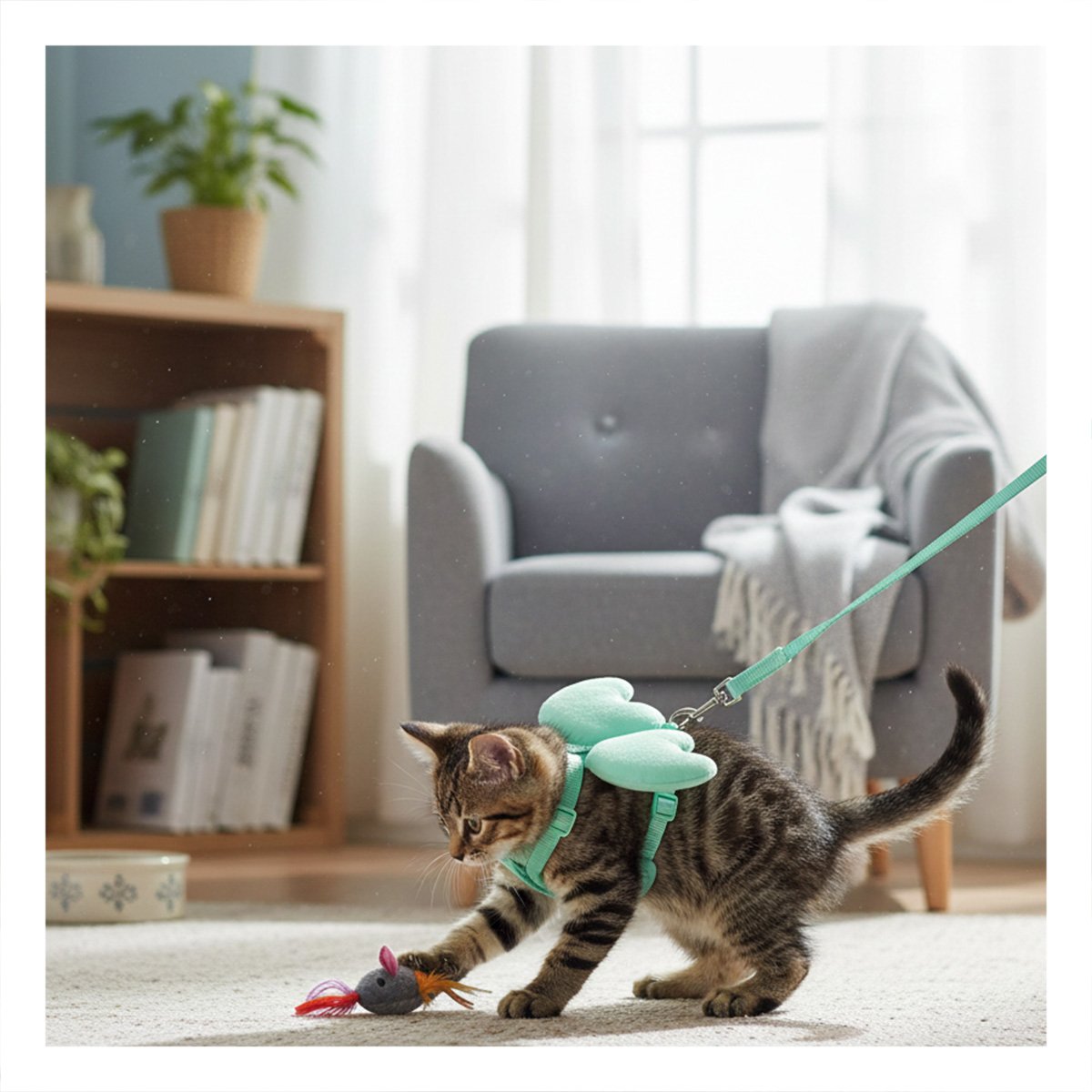 PACK2 PROTECTOR CON ALITAS PEQUENAS TURQUESA PET AJUSTABLE Y COMODO Y+REGALO STICKER - 5