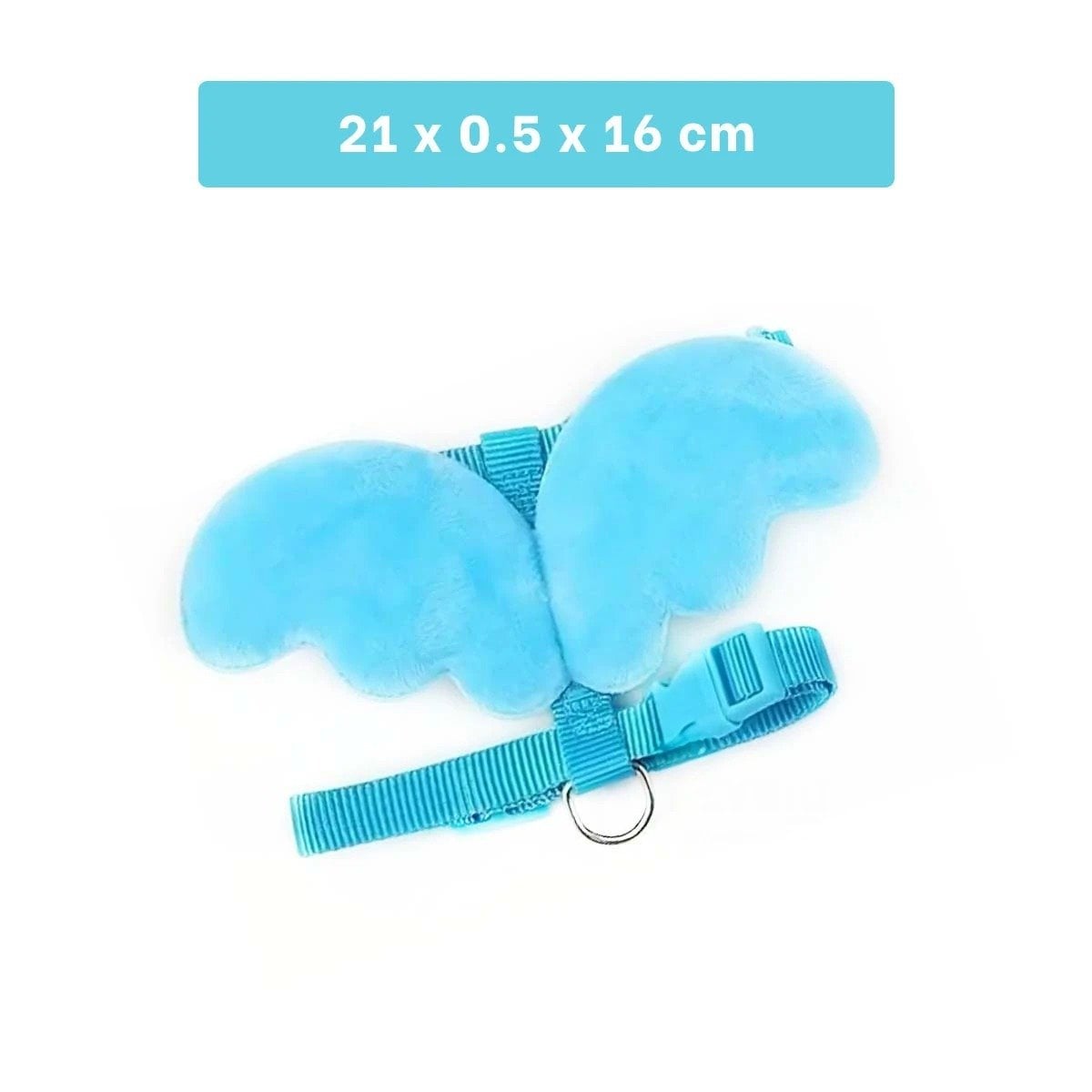 PACK2 CHALECO ARNES PET CON ALITAS PEQUENAS AJUSTABLE CELESTE Y+PAPEL REGALO - 4