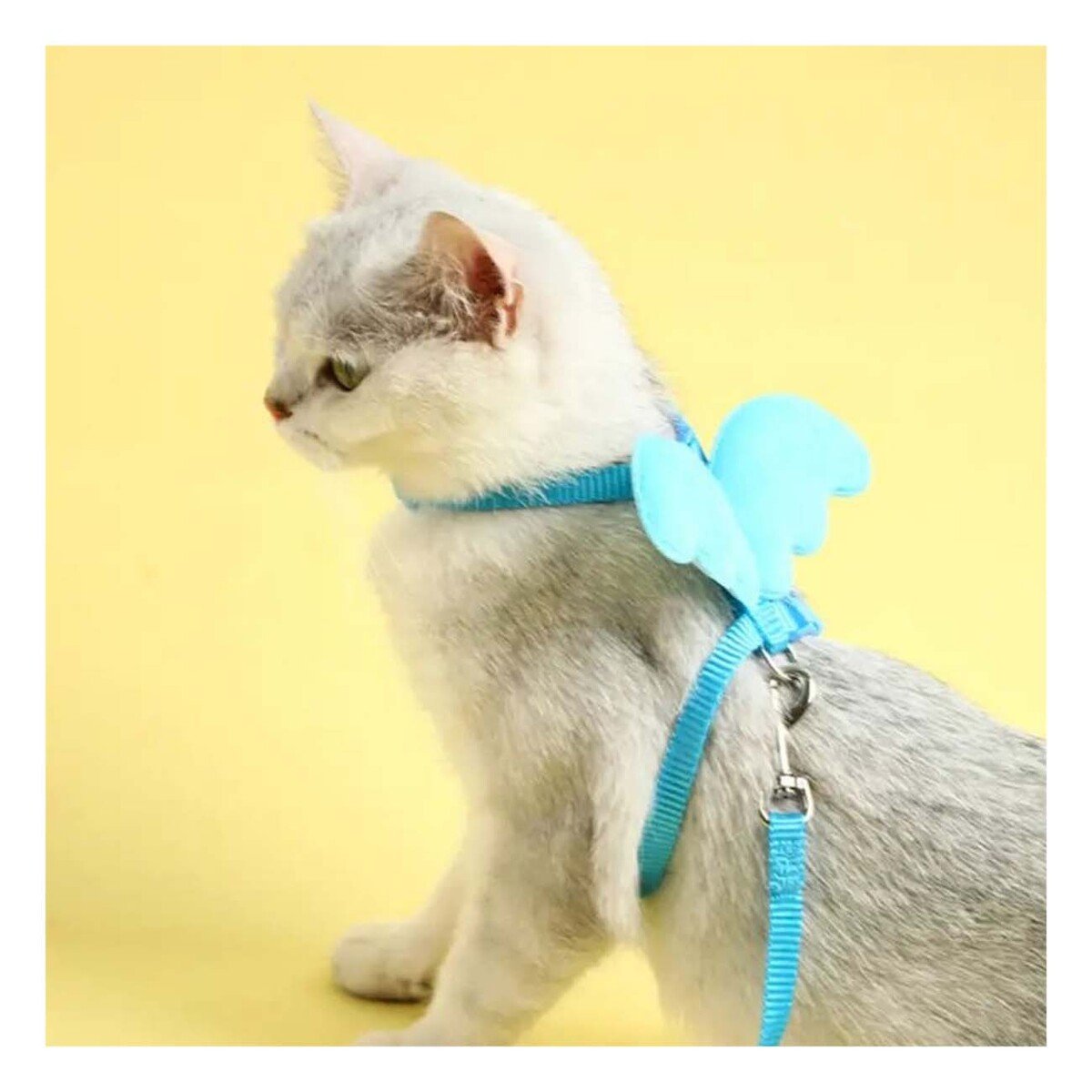 PACK2 CHALECO ARNES PET CON ALITAS PEQUENAS AJUSTABLE CELESTE Y+PAPEL REGALO - 5