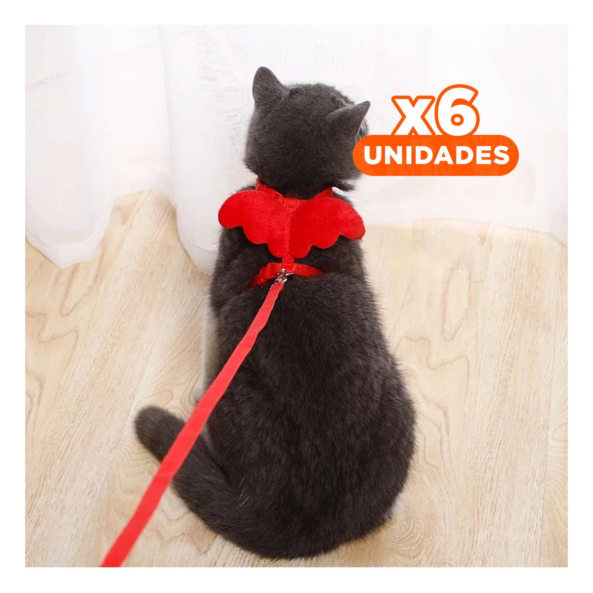 PACK6 ARNES PET ROJO CON ALITAS PEQUENAS PARA PASEOS DIARIOS Y+REGALO STICKER - 1