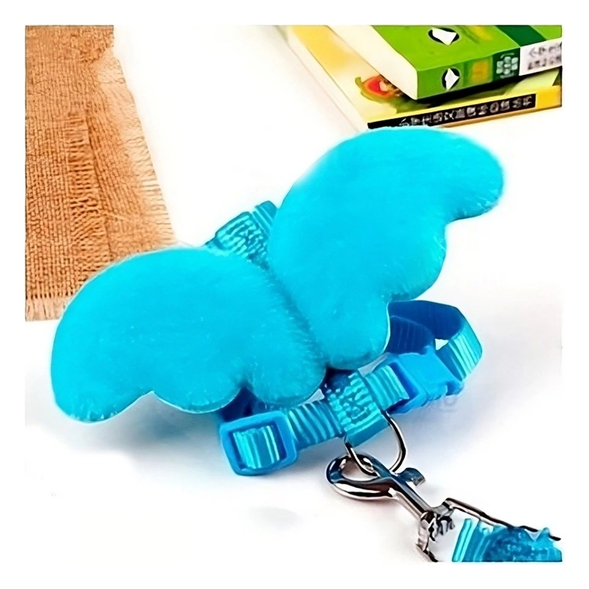 PACK12 HARNESS PET CON ALITAS PEQUENAS REGULABLE COLOR CELESTE Y+PAPEL REGALO - 5
