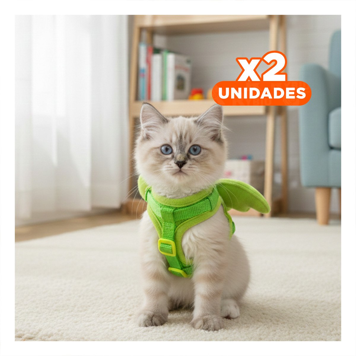PACK2 PROTECTOR CON ALITAS PEQUENAS VERDE PET AJUSTABLE Y COMODO Y+REGALO STICKER - 1