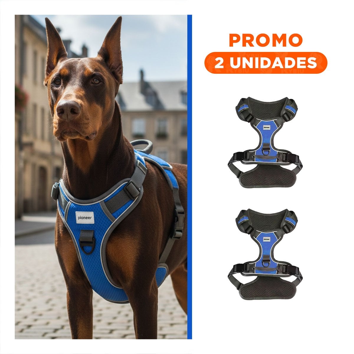 PACK2 CHALECO PARA PERRO AZUL TALLA XL CONFORTABLE Y DURADERO - 1