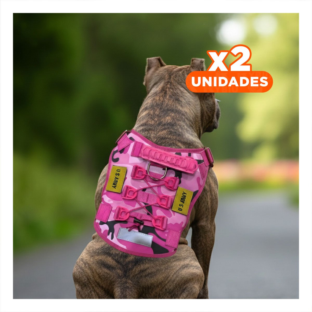 PACK2 ARNES PARA PERRO ROSADO TACTICO TALLA XL CON AJUSTE PERFECTO Y+REGALO STICKER - 1