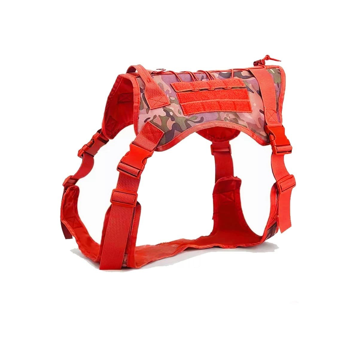 VESTIMENTA PARA PERRO TACTICA ROJO AJUSTABLE Y RESISTENTE PARA PASEOS URBANOS Y+REGALO STICKER - 3