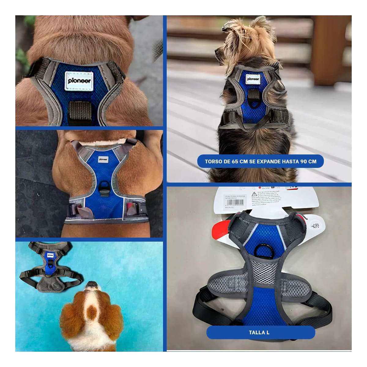 PECHERA RESISTENTE PARA PERRO AZUL TALLA L COMODA Y DURADERA Y+POST IT - 5